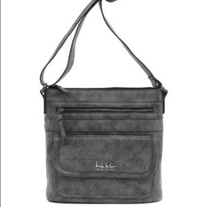 Nicole Miller Gun Metal Crossbody Bag